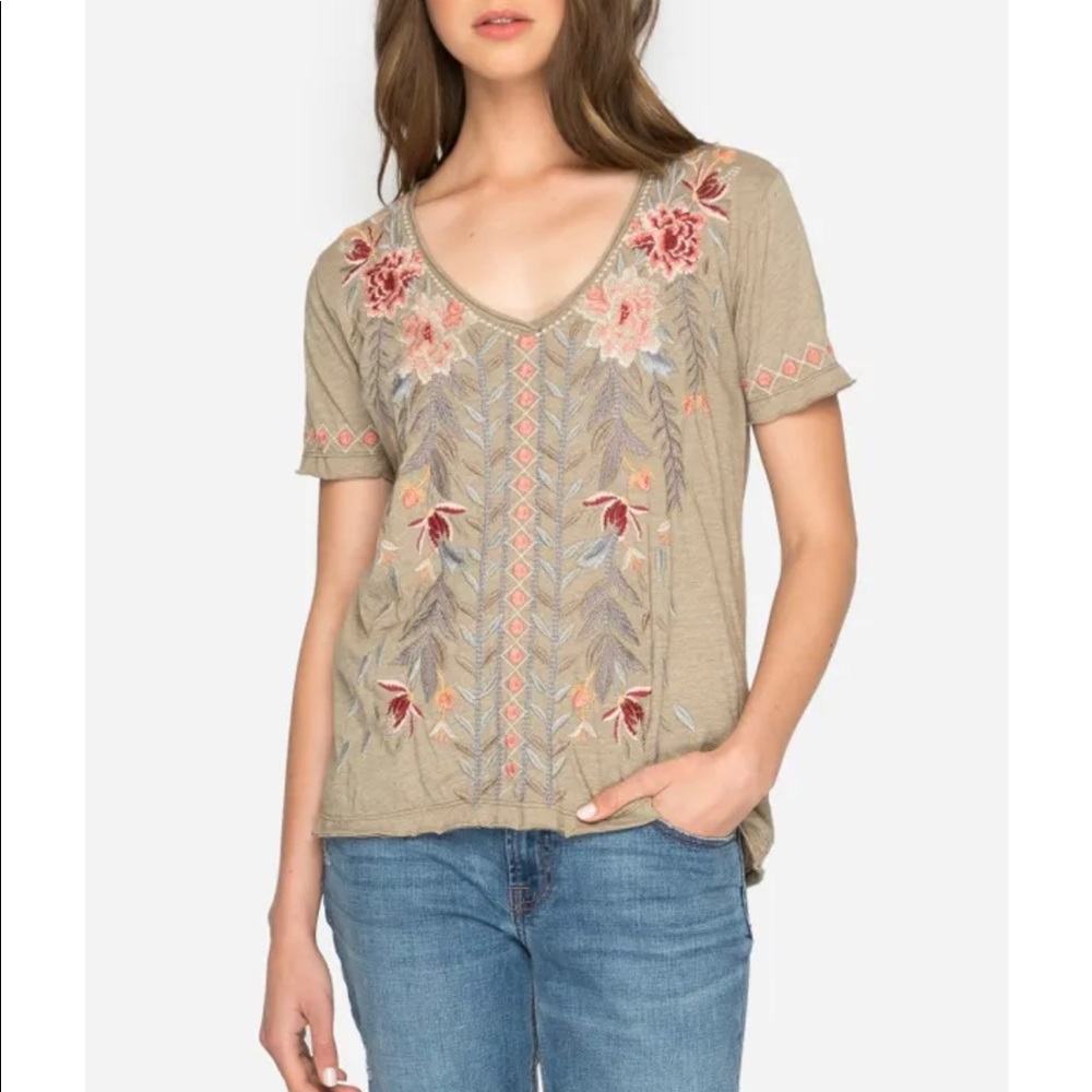 Johnny Was V Neck Tee